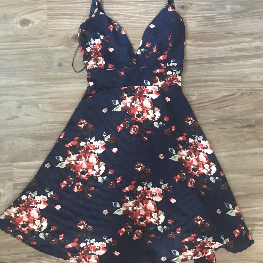 Blue floral dress